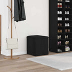 vidaXL Sitzbank mit Stauraum Schwarz Eichen-Optik 42 x 42 x 45 cm
