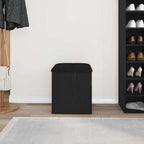vidaXL Sitzbank mit Stauraum Schwarz Eichen-Optik 42 x 42 x 45 cm