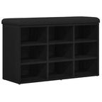 vidaXL Schuhbank mit Regal Schwarz 82 x 32 x 50 cm Holzwerkstoff
