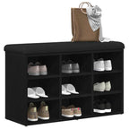 vidaXL Schuhbank mit Regal Schwarz 82 x 32 x 50 cm Holzwerkstoff