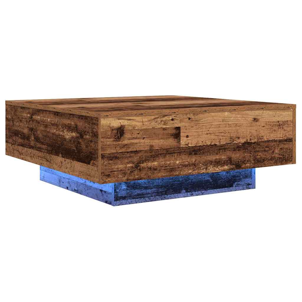 vidaXL Couchtisch Altes Holz und Blau 80 x 80 x 31 cm Holzwerkstoff