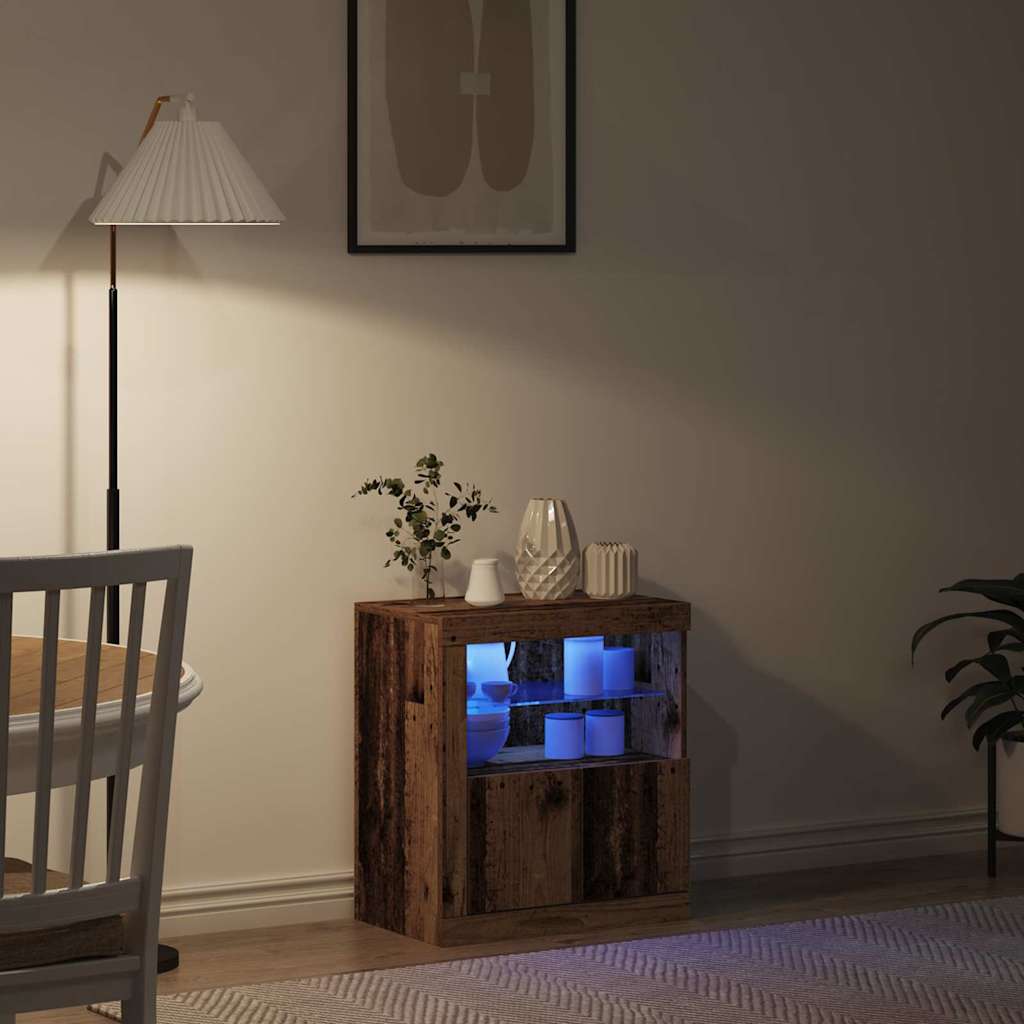 vidaXL LED-Sideboard Braun 60,5 x 37 x 67 cm Holzwerkstoff
