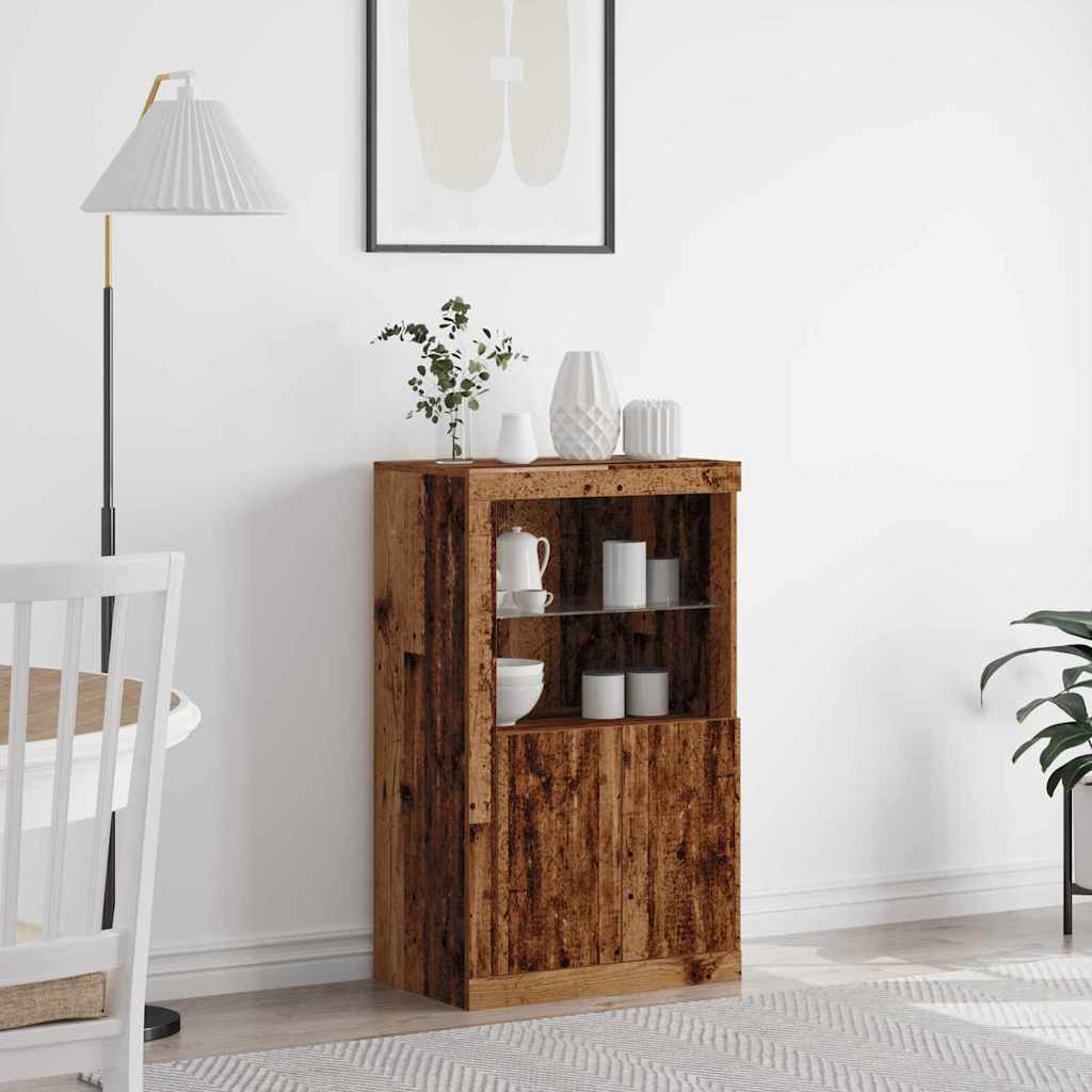 vidaXL LED-Sideboard Altholz 60,5 x 37 x 100 cm Holzwerkstoff