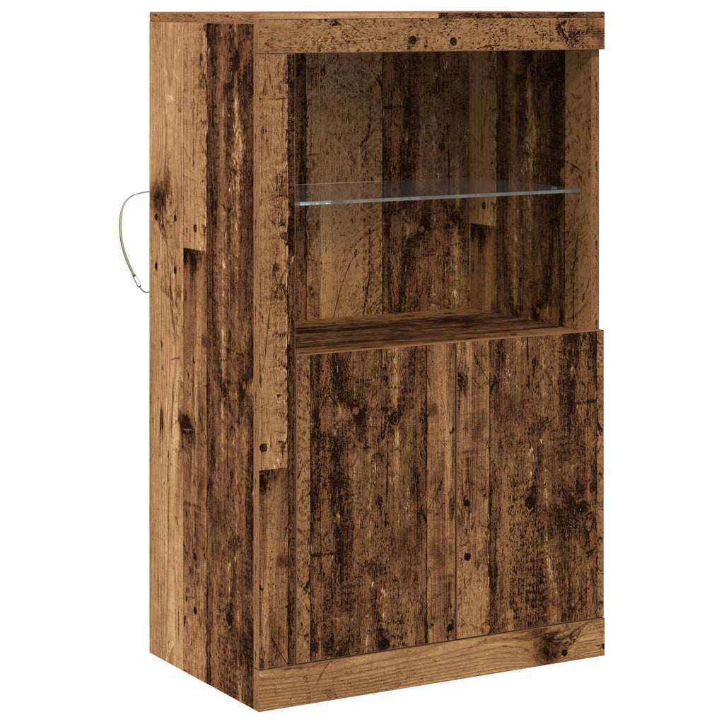 vidaXL LED-Sideboard Altholz 60,5 x 37 x 100 cm Holzwerkstoff