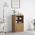 vidaXL LED-Sideboard Artisan-Eiche 60,5 x 37 x 100 cm Holzwerkstoff