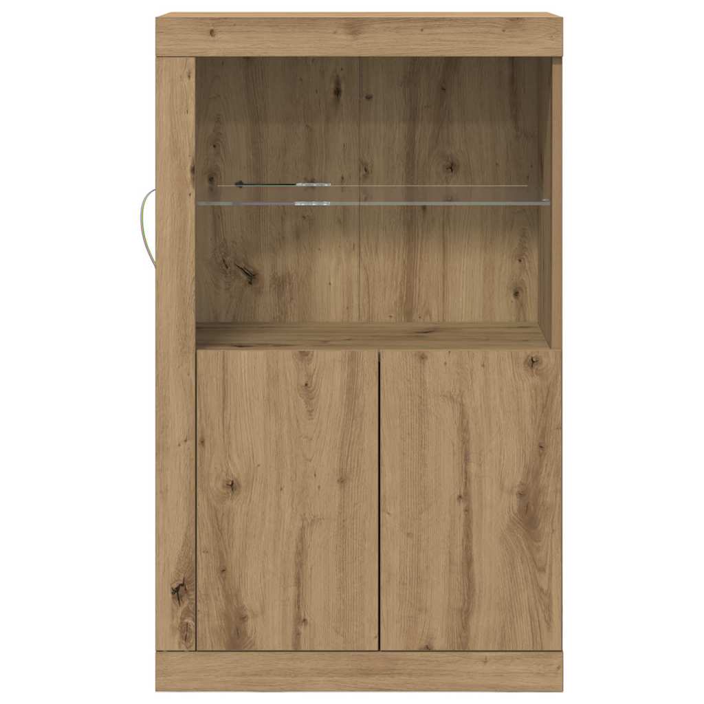 vidaXL LED-Sideboard Artisan-Eiche 60,5 x 37 x 100 cm Holzwerkstoff