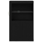 vidaXL LED-Sideboard Schwarz Eichen-Optik 60,5 x 37 x 100 cm