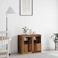 vidaXL LED-Sideboard 2 pcs Altholz 41 x 37 x 67 cm Holzwerkstoff