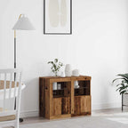 vidaXL LED-Sideboard 2 pcs Altholz 41 x 37 x 67 cm Holzwerkstoff