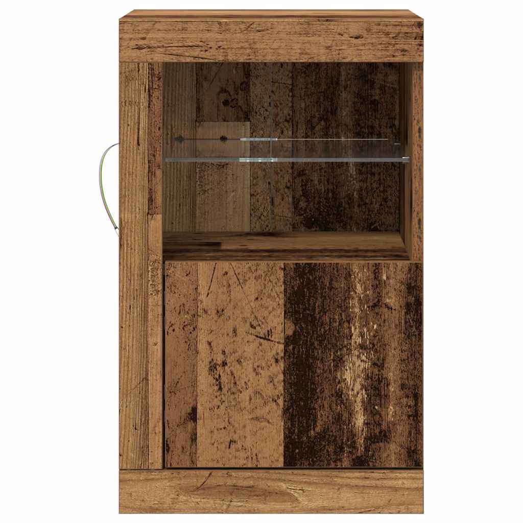 vidaXL LED-Sideboard 2 pcs Altholz 41 x 37 x 67 cm Holzwerkstoff