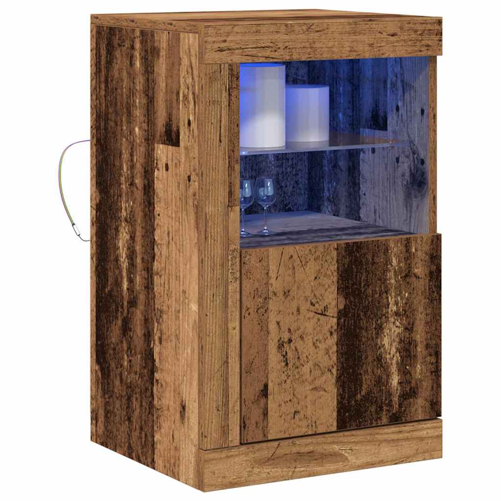 vidaXL LED-Sideboard 2 pcs Altholz 41 x 37 x 67 cm Holzwerkstoff
