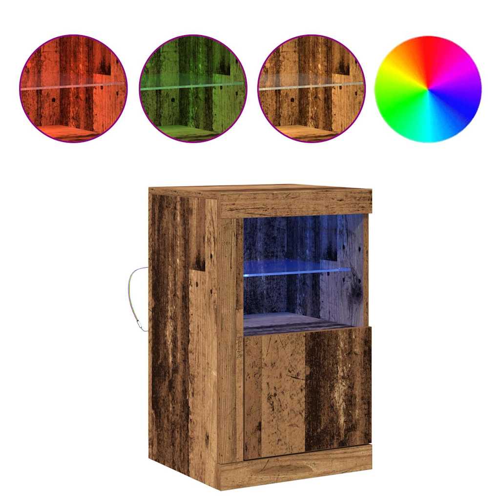 vidaXL LED-Sideboard 2 pcs Altholz 41 x 37 x 67 cm Holzwerkstoff