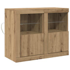 vidaXL LED-Sideboard 2 pcs Artisan-Eiche 41 x 37 x 67 cm Holzwerkstoff