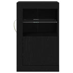 vidaXL LED-Sideboard 2 pcs Schwarz Eichen-Optik 41 x 37 x 67 cm