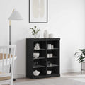 vidaXL LED-Sideboard Schwarze Eiche 81 x 37 x 100 cm Holzwerkstoff