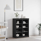 vidaXL LED-Sideboard Schwarze Eiche 81 x 37 x 100 cm Holzwerkstoff