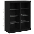 vidaXL LED-Sideboard Schwarze Eiche 81 x 37 x 100 cm Holzwerkstoff