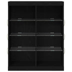 vidaXL LED-Sideboard Schwarze Eiche 81 x 37 x 100 cm Holzwerkstoff