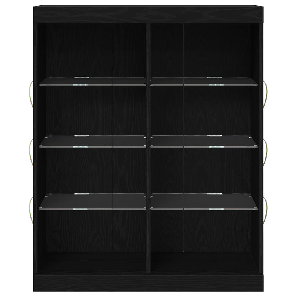 vidaXL LED-Sideboard Schwarze Eiche 81 x 37 x 100 cm Holzwerkstoff