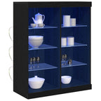 vidaXL LED-Sideboard Schwarze Eiche 81 x 37 x 100 cm Holzwerkstoff