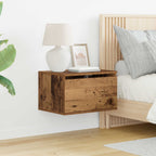 vidaXL Wandmontiertes Nachttischchen Altholz 50 x 36 x 30 cm