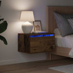vidaXL Wandmontiertes Nachttischchen Altholz 50 x 36 x 30 cm