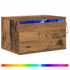 vidaXL Wandmontiertes Nachttischchen Altholz 50 x 36 x 30 cm