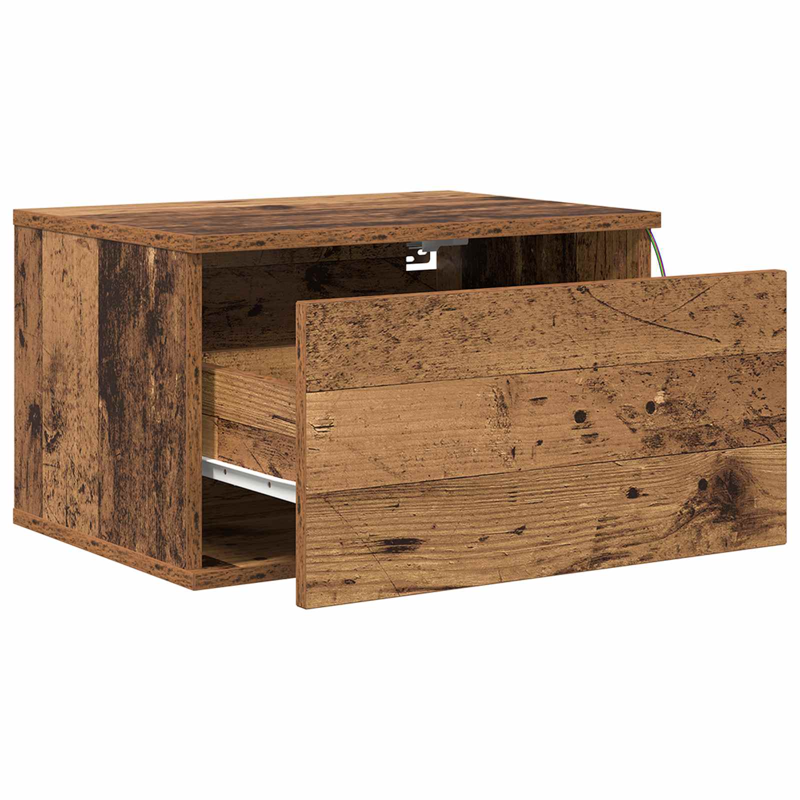 vidaXL Wandmontiertes Nachttischchen Altholz 50 x 36 x 30 cm