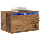 vidaXL Wandmontiertes Nachttischchen Altholz 50 x 36 x 30 cm