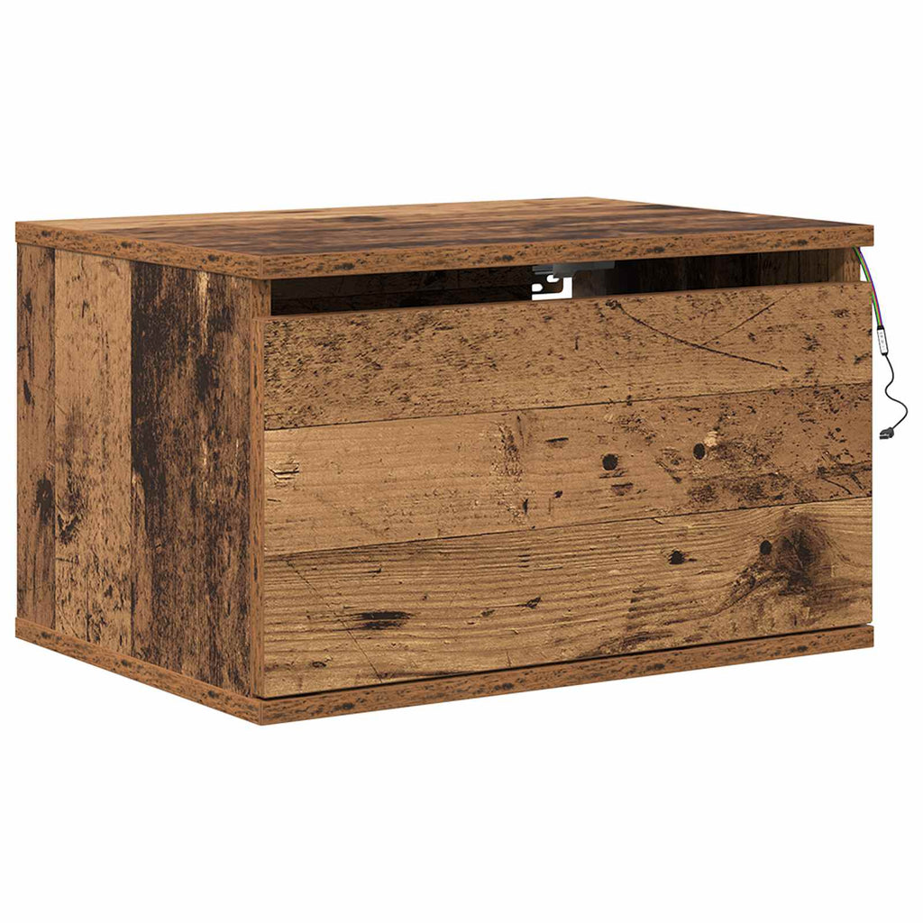 vidaXL Wandmontiertes Nachttischchen 2 pcs Altholz Holzwerkstoff