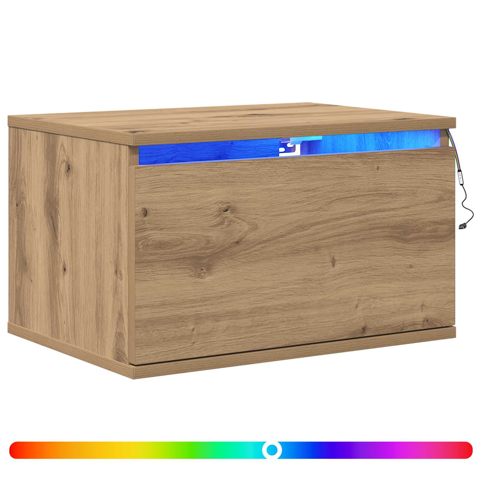 vidaXL Wandmontiertes Nachttischchen Artisan-Eiche 50 x 36 x 30 cm