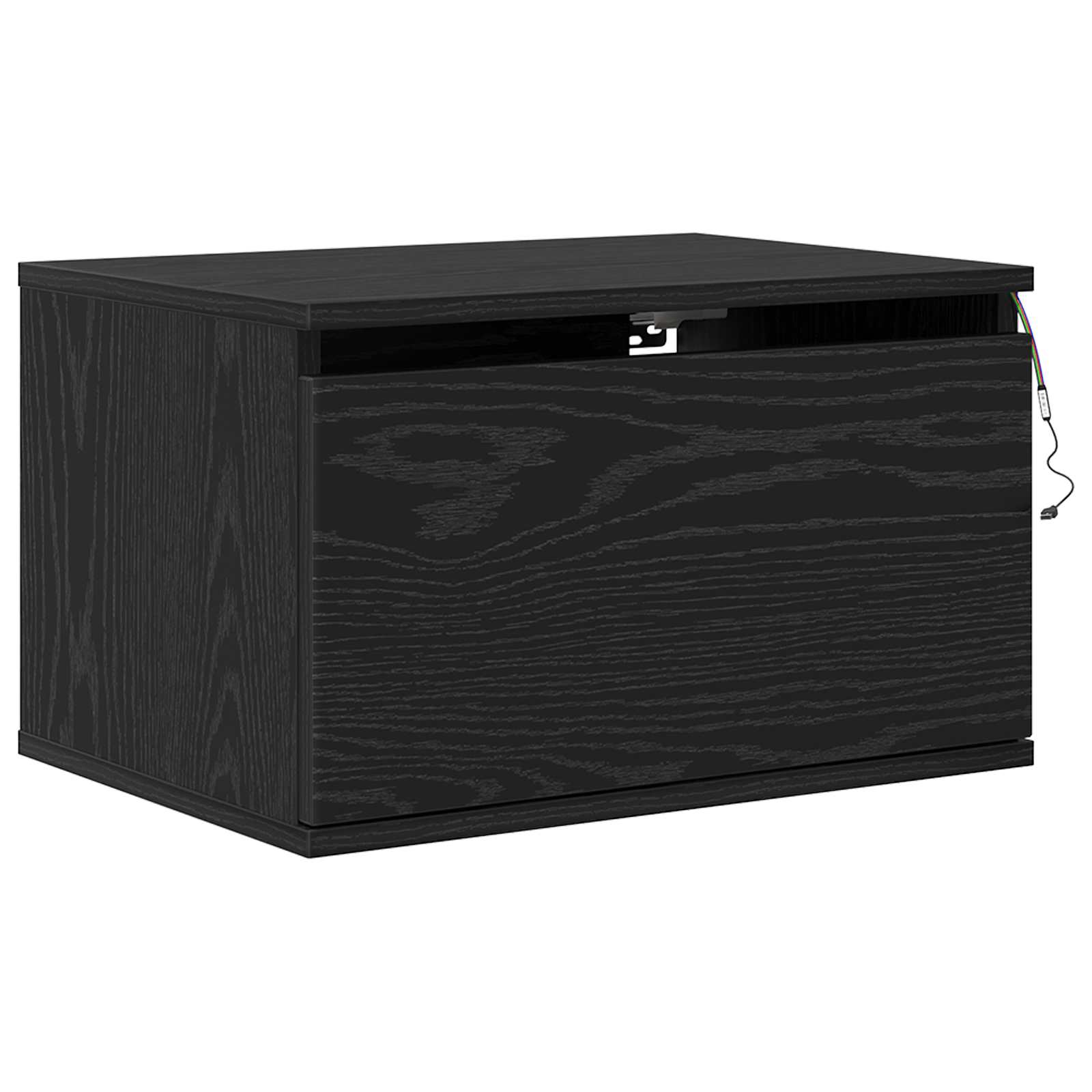 vidaXL Wandmontiertes Nachttischchen 2 pcs Schwarz Eichen-Optik
