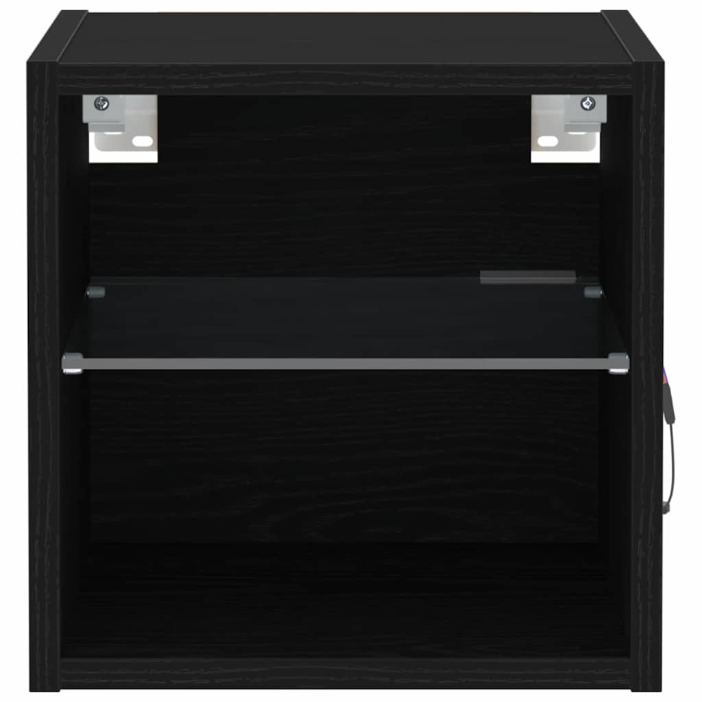 vidaXL LED Wand Nachttischschrank Schwarz 30 x 28,5 x 30 cm