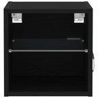 vidaXL LED Wand Nachttischschrank Schwarz 30 x 28,5 x 30 cm