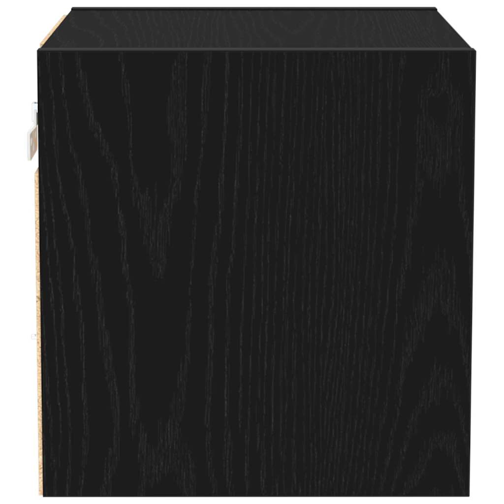 vidaXL LED Wand Nachttischschrank Schwarz 30 x 28,5 x 30 cm