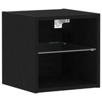 vidaXL LED Wand Nachttischschrank 2 pcs Schwarz 30 x 28,5 x 30 cm