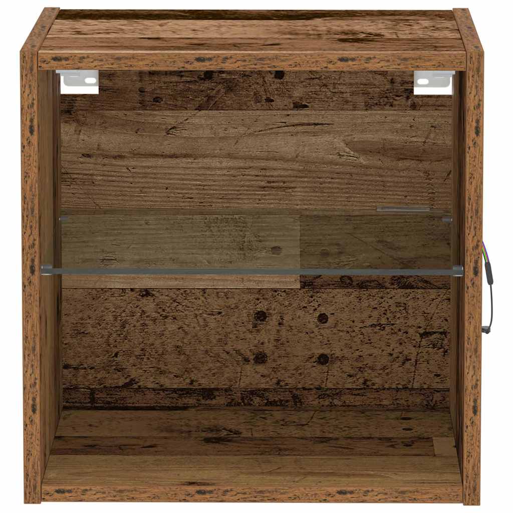 vidaXL Schwimmendes Regal mit LED-Licht Braun 40 x 28,5 x 40 cm