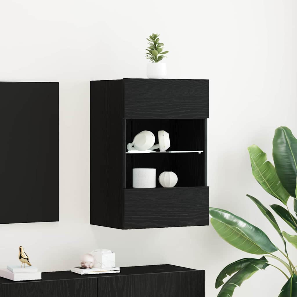 vidaXL TV-Schrankset Schwarz 40 x 30 x 60,5 cm Holzwerkstoff