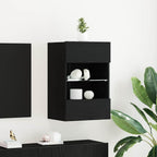 vidaXL TV-Schrankset 2 pcs Schwarz 40 x 30 x 60,5 cm Holzwerkstoff