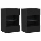 vidaXL TV-Schrankset 2 pcs Schwarz 40 x 30 x 60,5 cm Holzwerkstoff