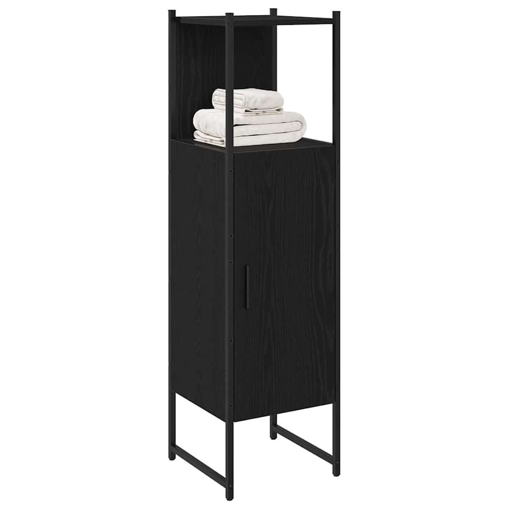 vidaXL Badezimmermöbel-Set Schwarz Eichen-Optik 33 x 33 x 120,5 cm