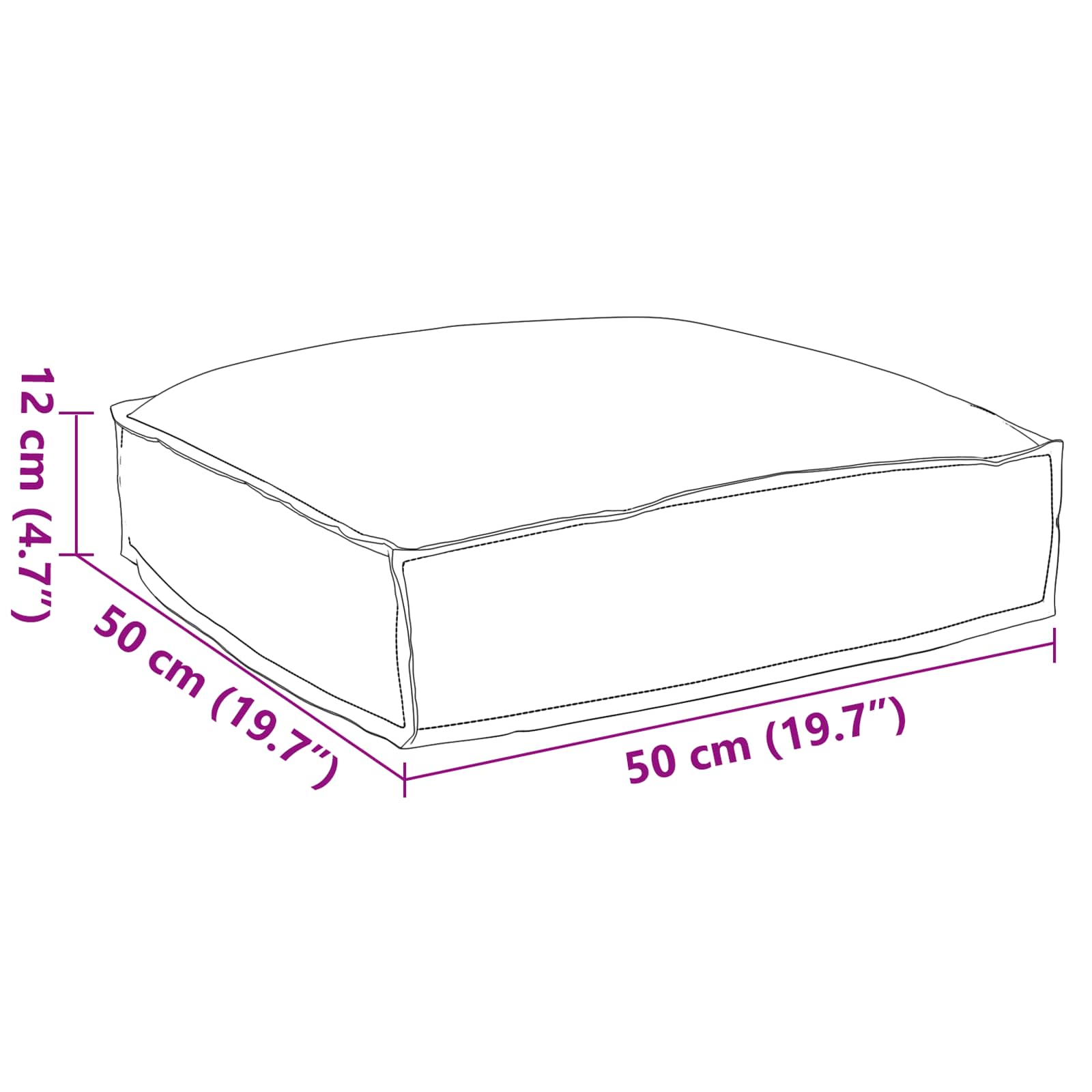 vidaXL Kissen Königsblau 50 x 50 x 12 cm Oxford-Stoff