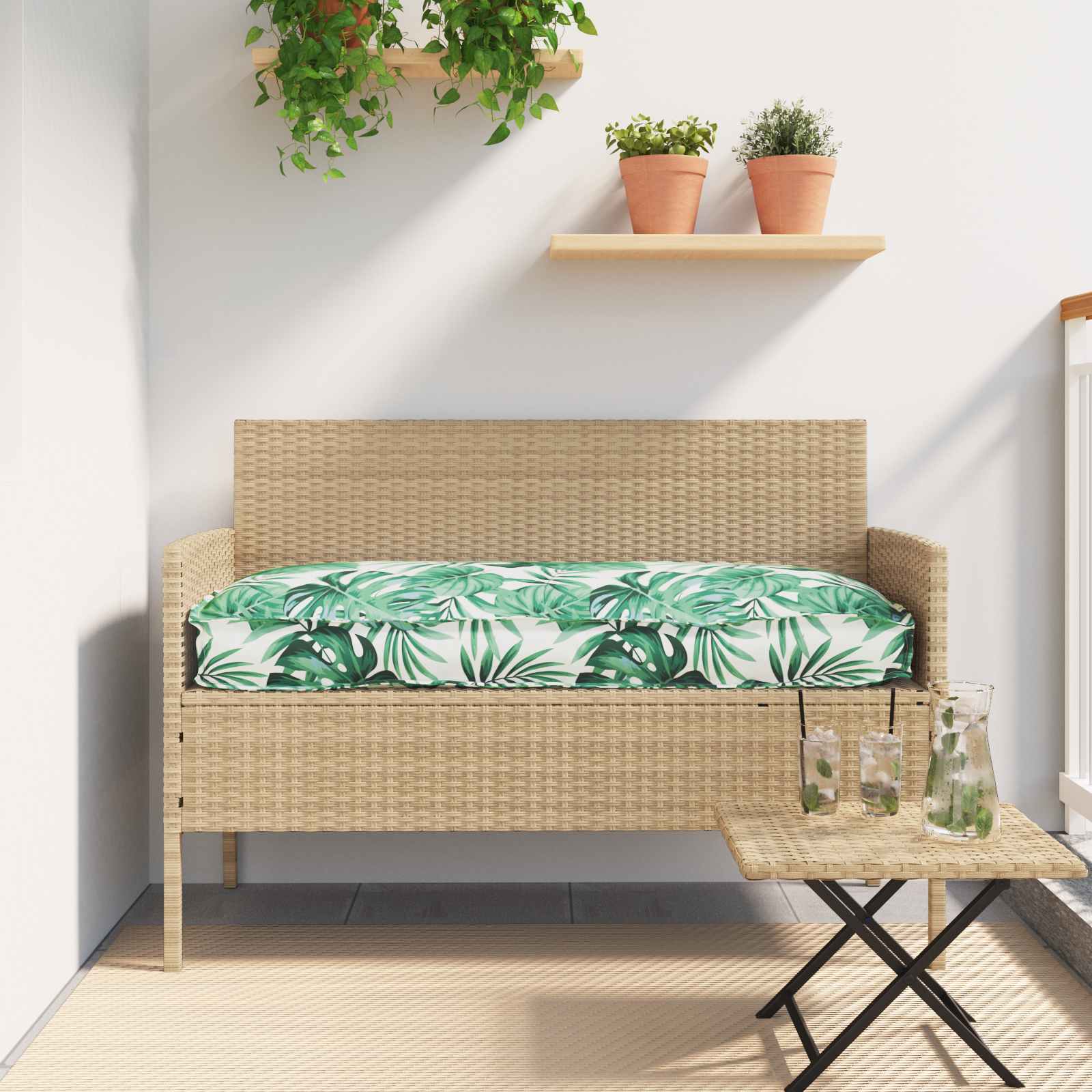 vidaXL Kissen Blattmuster 120 x 60 x 12 cm Oxford-Stoff Blatt