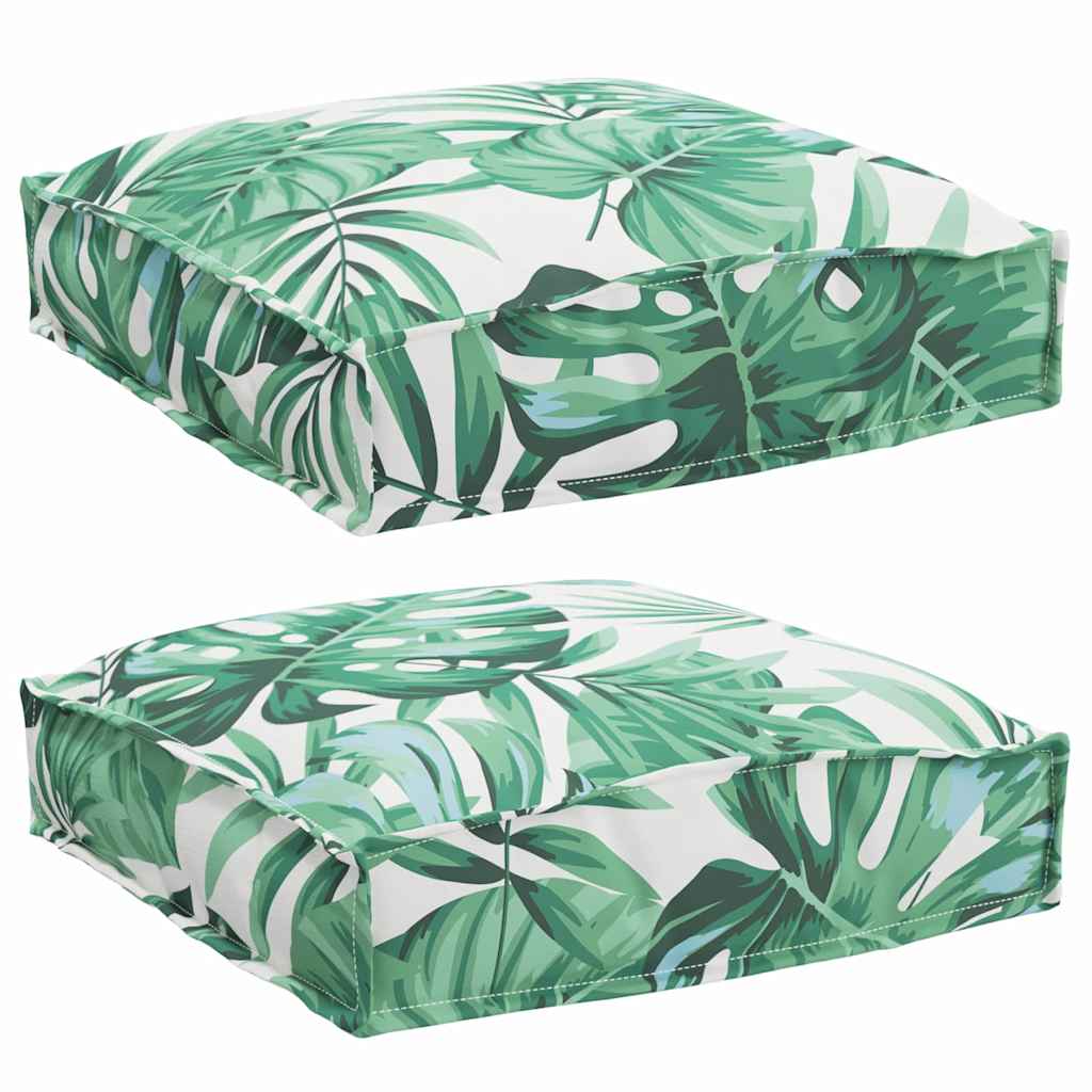vidaXL Kissen Blatt 2 pcs Blattmuster 40 x 40 x 8 cm Oxford-Stoff
