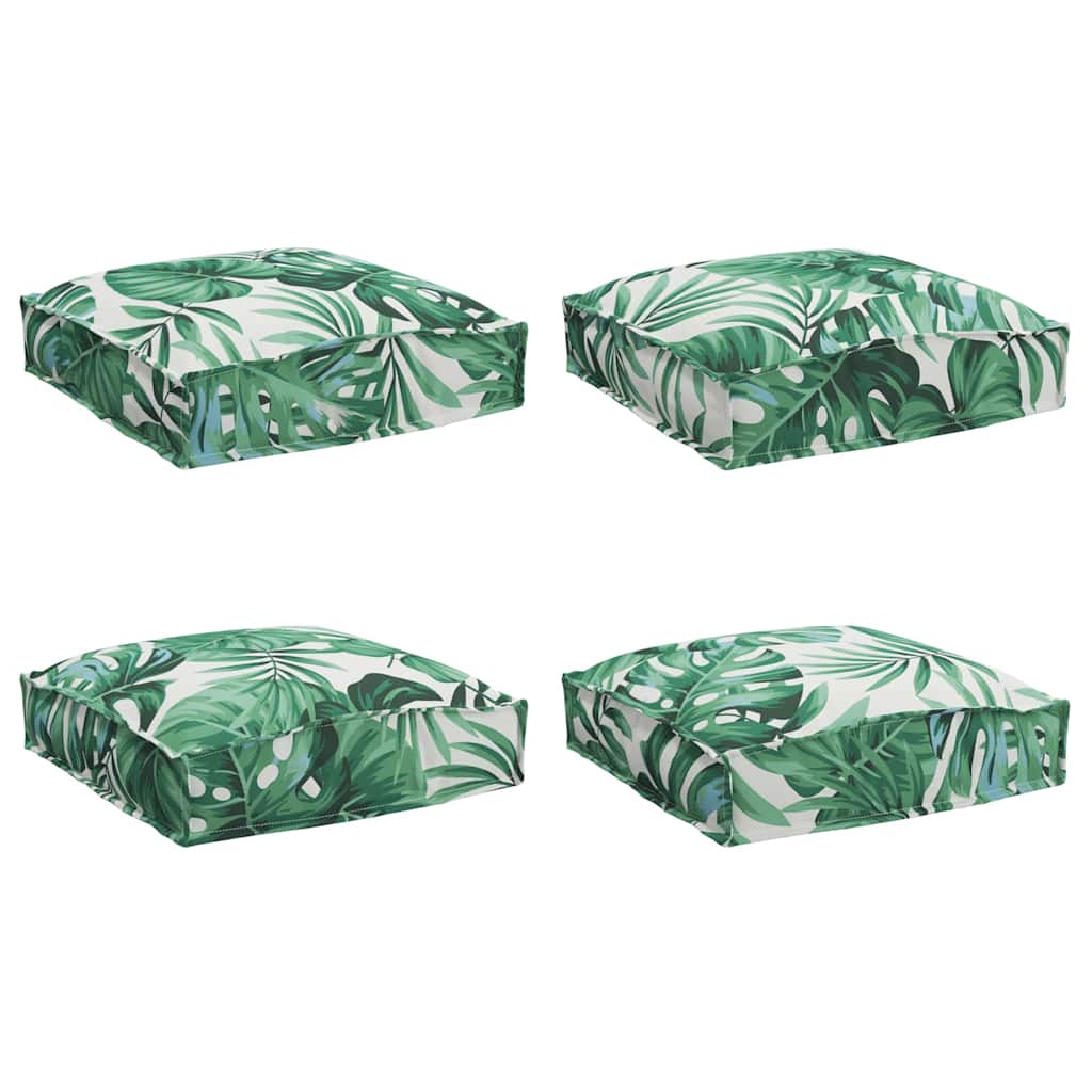 vidaXL Kissen Blatt 4 pcs Blattmuster 40 x 40 x 8 cm Oxford-Stoff