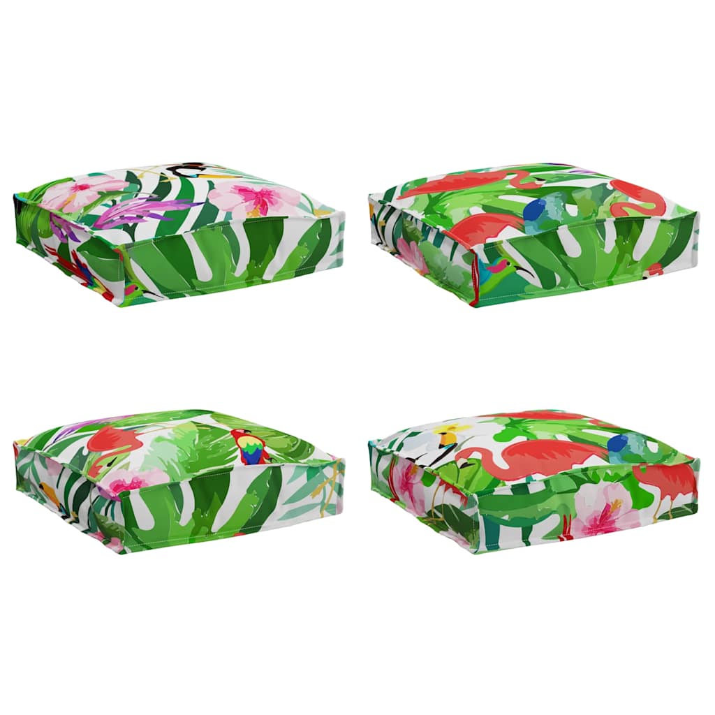 vidaXL Kissen Floral 4 pcs Mehrfarbig 40 x 40 x 8 cm Oxford-Stoff