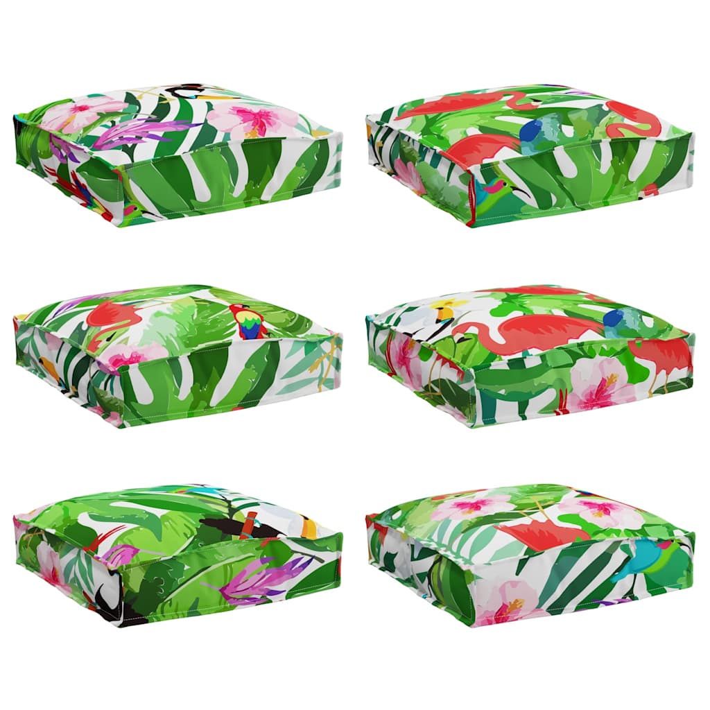 vidaXL Kissen Floral 6 pcs Mehrfarbig 40 x 40 x 8 cm Oxford-Stoff