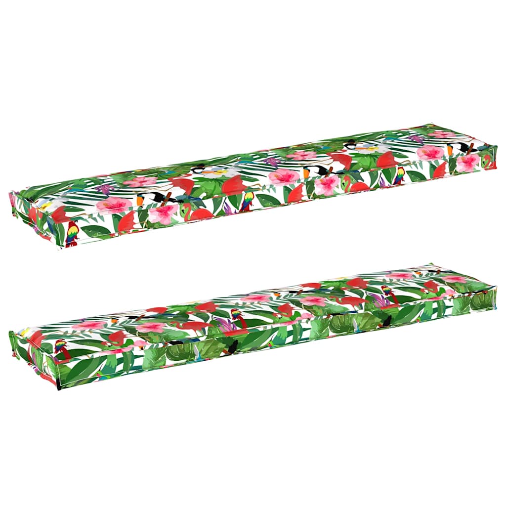 vidaXL Palettenkissenset 2 pcs Tropischer Dschungel 180 x 40 x 8 cm