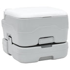 vidaXL Camping-Toilette Grau und Weiß 41,5 x 36,5 x 30 cm Polyethylen