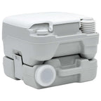 vidaXL Camping-Toilette Grau und Weiß 41,5 x 36,5 x 30 cm Polyethylen